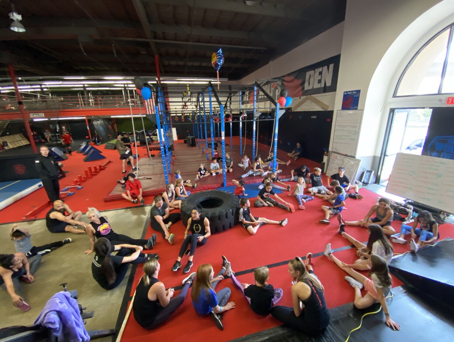 Party room / group photo / coaches in action