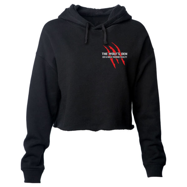 SCRATCHES FRONT ONLY - WOMEN'S LIGHTWEIGHT CROPPED HOODIE - BLACK Thumbnail