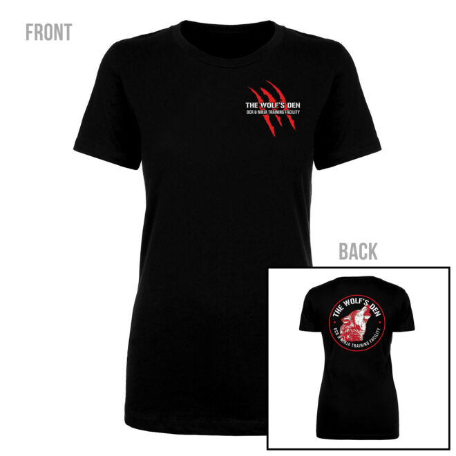 SCRATCHES FRONT & BACK - WOMEN'S PREMIUM FITTED T-SHIRT - BLACK Thumbnail