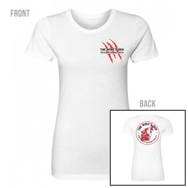 SCRATCHES FRONT & BACK - WOMEN'S PREMIUM FITTED T-SHIRT - WHITE Thumbnail