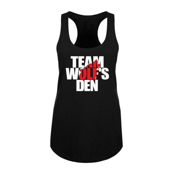 TEAM WOLF'S DEN - PREMIUM WOMEN'S RACERBACK TANK TOP - BLACK - 7ST96V Thumbnail