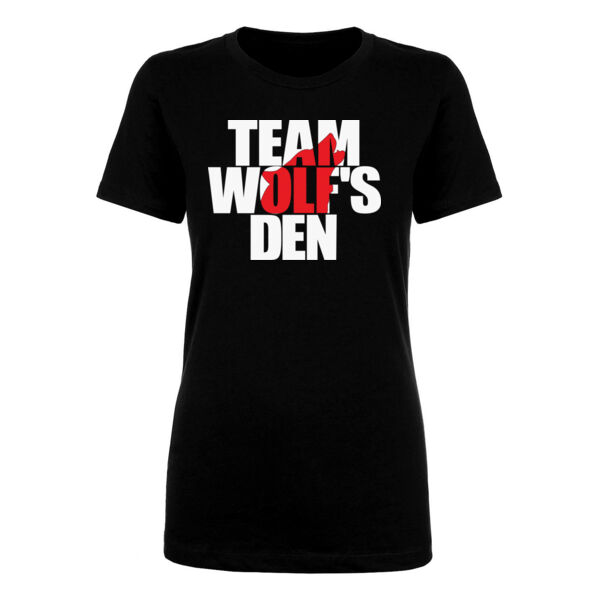 TEAM WOLF'S DEN - PREMIUM WOMEN'S T-SHIRT - BLACK - B93U2T Thumbnail