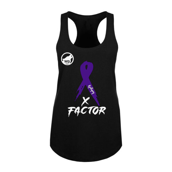 X-FACTOR - PREMIUM WOMEN'S RACERBACK TANK TOP - BLACK - D2A8F6 Thumbnail
