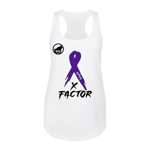 X-FACTOR - PREMIUM WOMEN'S RACERBACK TANK TOP - WHITE - AFKGUS Thumbnail
