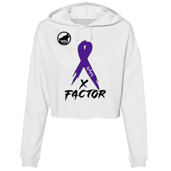 X-FACTOR - PREMIUM WOMEN'S CROPPED PULLOVER HOODIE - WHITE - AFKGUS Thumbnail