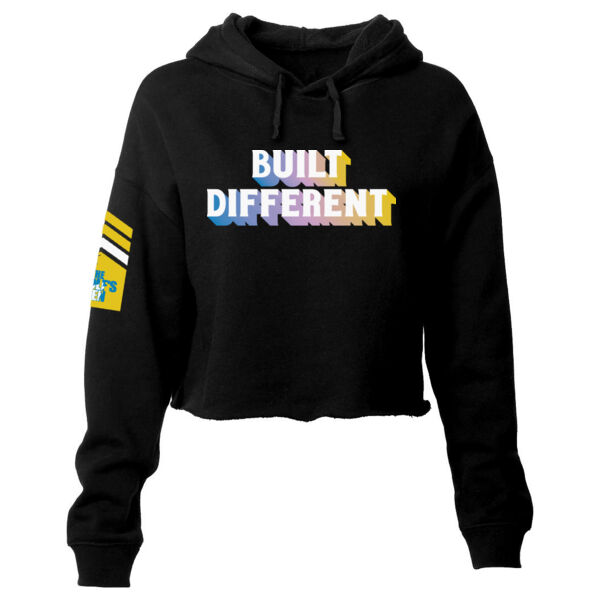 TEAM GLENDA - BUILT DIFFERENT - PREMIUM WOMEN'S CROP HOODIE - BLACK - $UB7KPY$ Thumbnail
