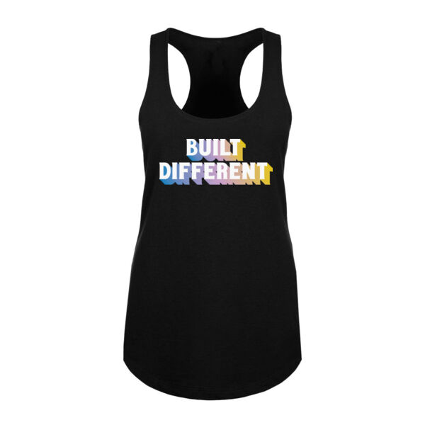 TEAM GLENDA - BUILT DIFFERENT - PREMIUM WOMEN'S FITTED RACERBACK - BLACK - $UB7KPY$ Thumbnail