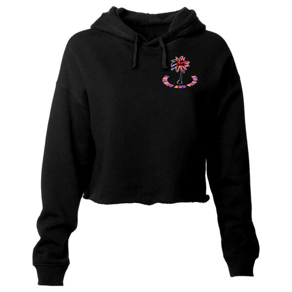 VIBEZ NINJA - PREMIUM WOMEN'S PULLOVER CROP HOODIE - BLACK - 1A6CRS Thumbnail