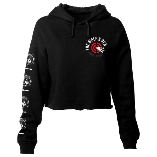 TEAM DIEGO - TARGET LEFT CHEST - PREMIUM WOMEN'S CROP HOODIE - BLACK - YJWAH8 Thumbnail