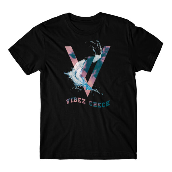 VIBEZ CHECK - PREMIUM MEN'S T-SHIRT - BLACK - UVRE1H Thumbnail