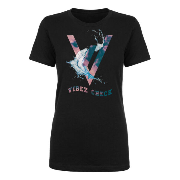 VIBEZ CHECK - PREMIUM WOMEN'S FITTED T-SHIRT - BLACK - F7B6TC Thumbnail