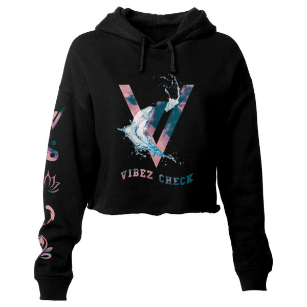 VIBEZ CHECK - PREMIUM WOMEN'S CROP HOODIE - BLACK - $ZQ4GPN$ Thumbnail