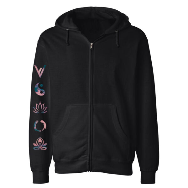 VIBEZ CHECK - PREMIUM MEN'S ZIPPER HOODIE - BLACK - DTF-BV79DR Thumbnail