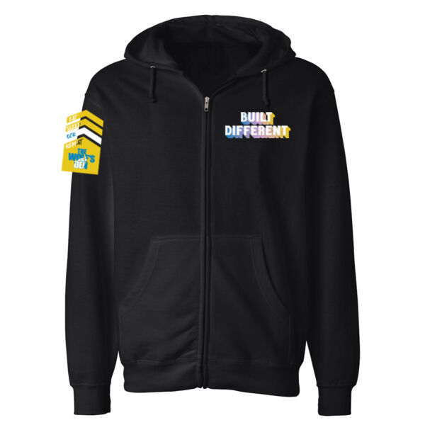 TEAM GLENDA - BUILT DIFFERENT - PREMIUM MEN'S ZIPPER HOODIE - BLACK - DTF-Z62H4K Thumbnail